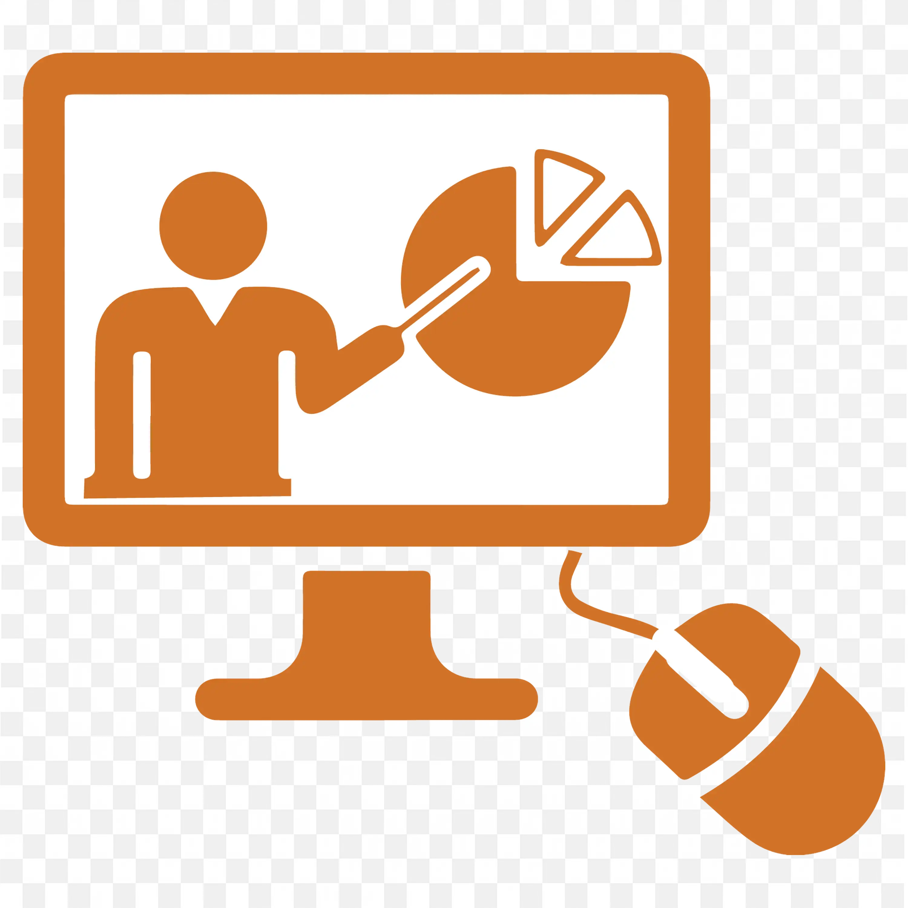 Online Presentation Icon with Chart Free PNG Download