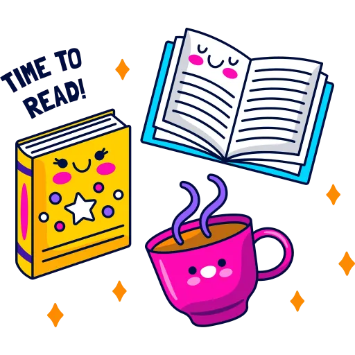 Open Book and Bowl Inspire Reading with Happiness free PNG