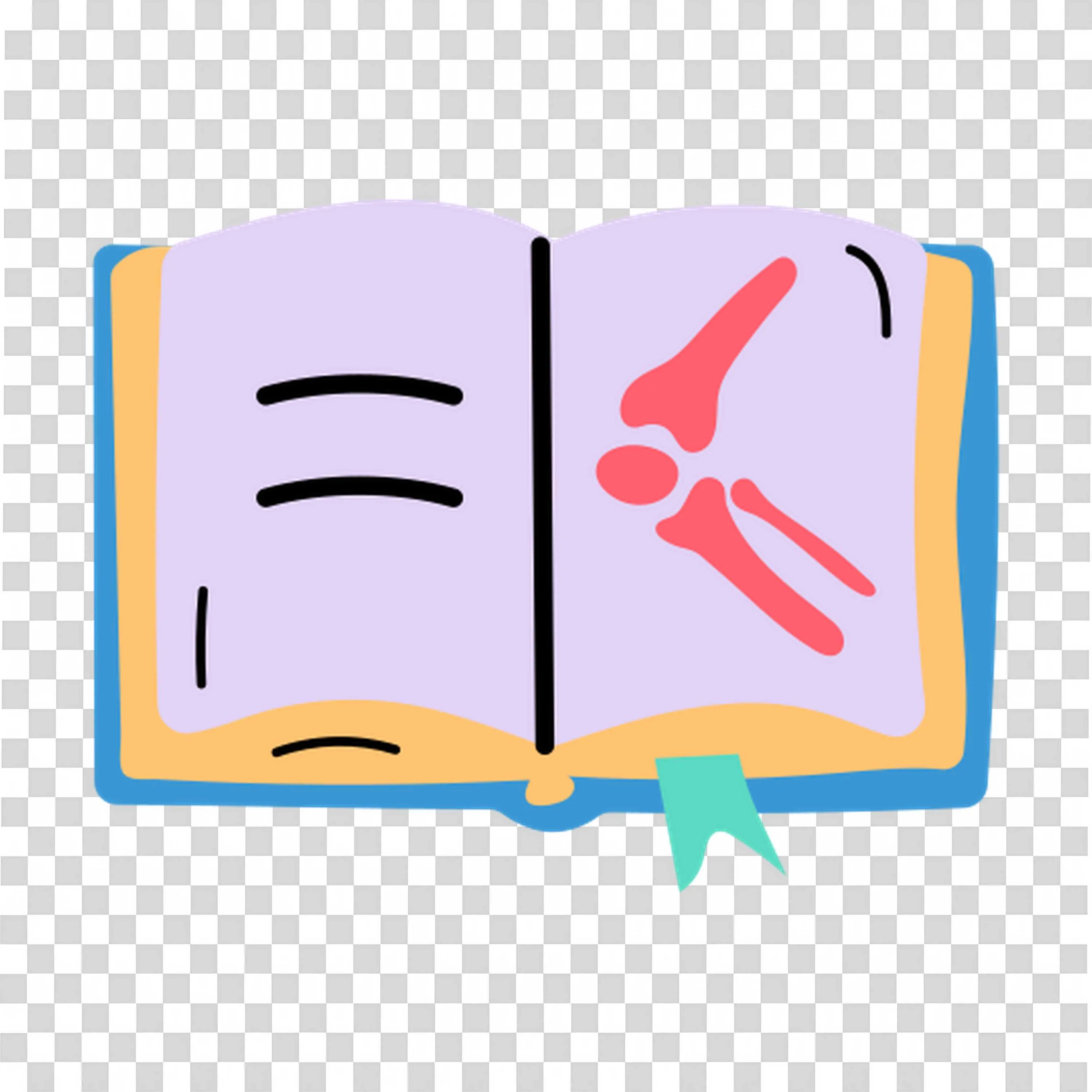Open Book Showing Human Anatomy Bones Illustration Free Png