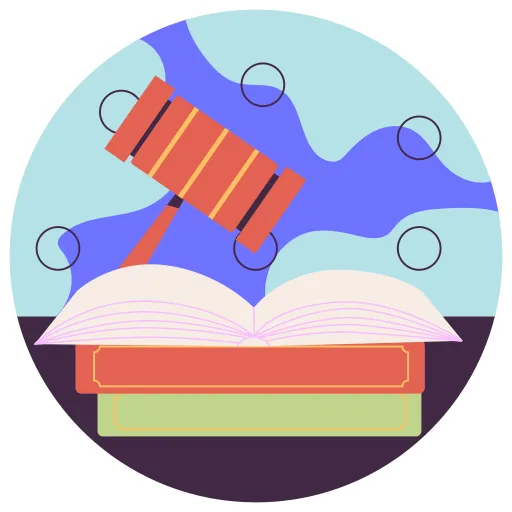 Open Book with Bookmark and a Globe Illustration PNG