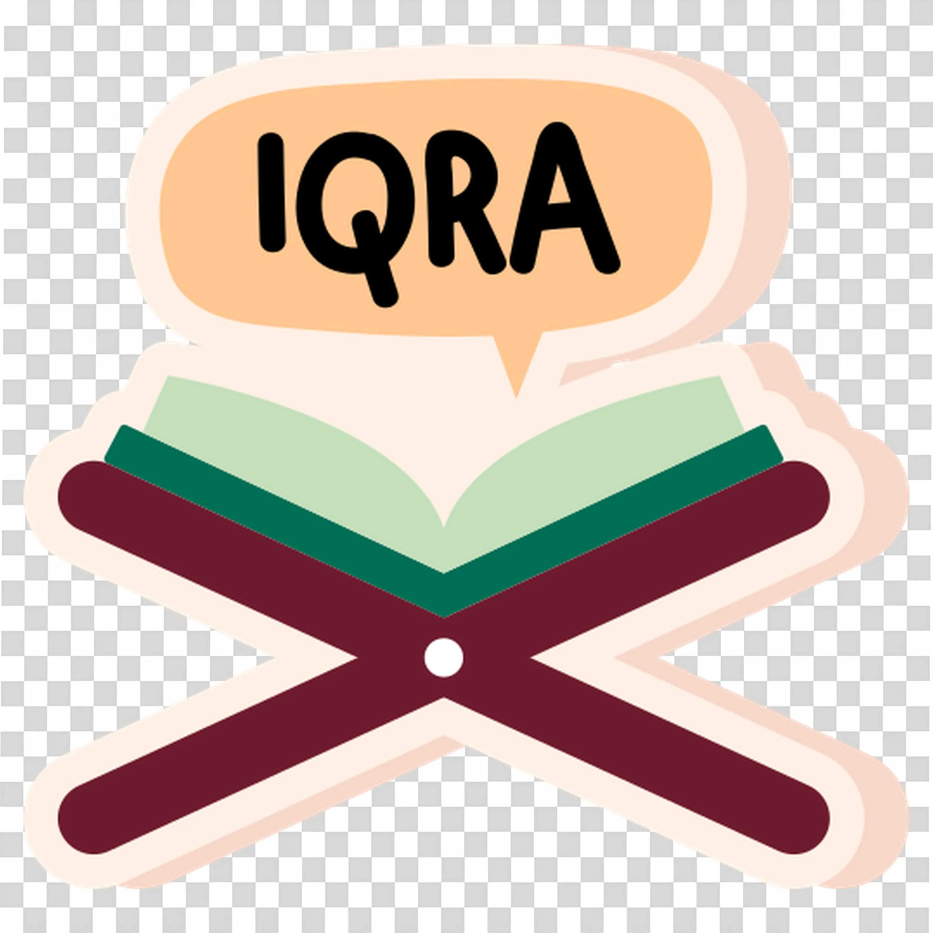 Open Book with Iqra Text for Islamic Education Themes Png