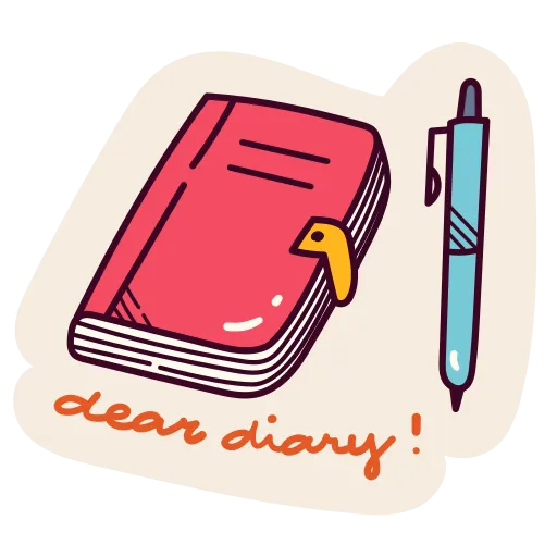Open diary with pen for student journaling and note taking
