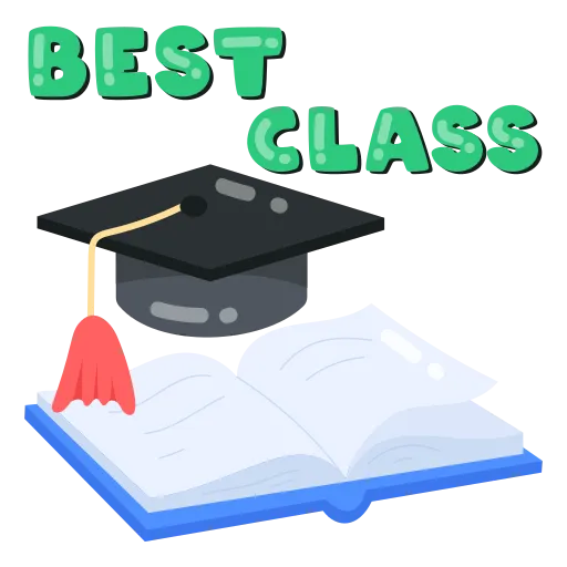 Open textbook with graduation cap for best class achievements