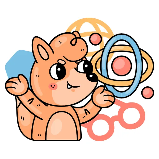 Orange cat playing with school chemistry set free PNG