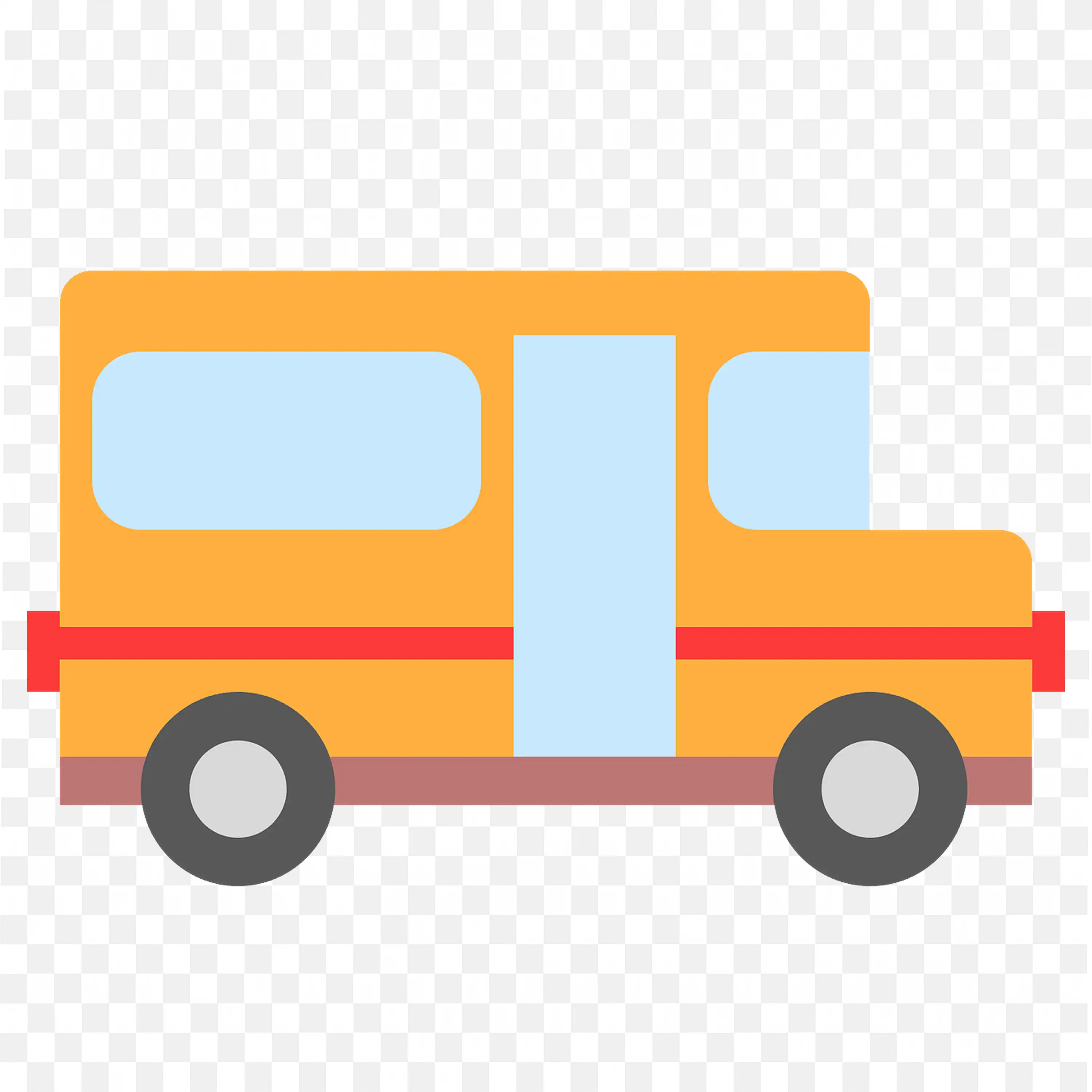 Download the Orange Mini School Bus with Red Stripe PNG