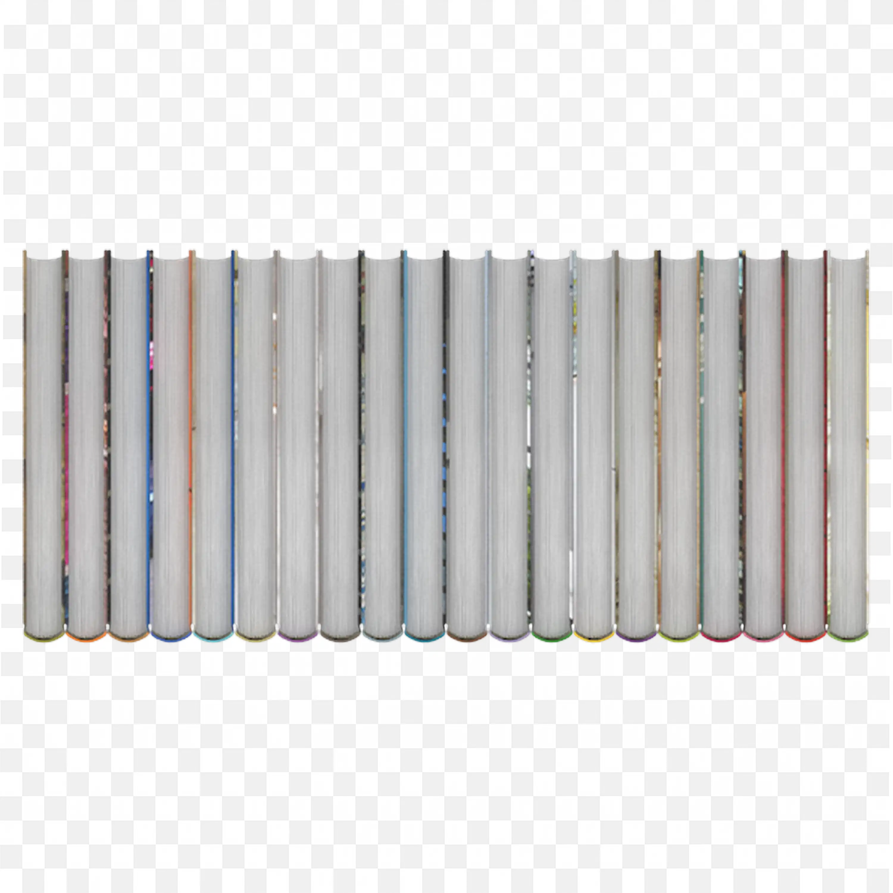 Ordered Top View of Books with Colourful Binds Free PNG