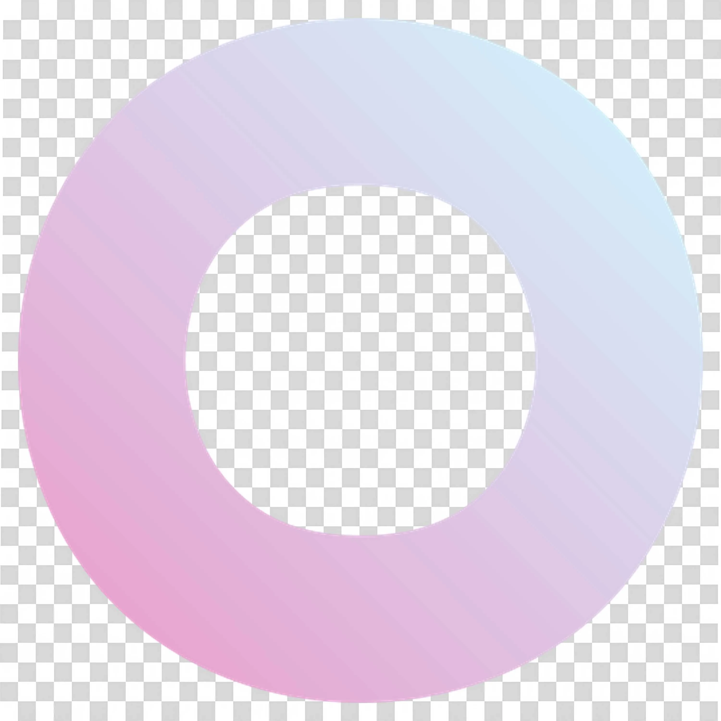 Pastel Gradient Letter O in Pink and Blue Aesthetic Png
