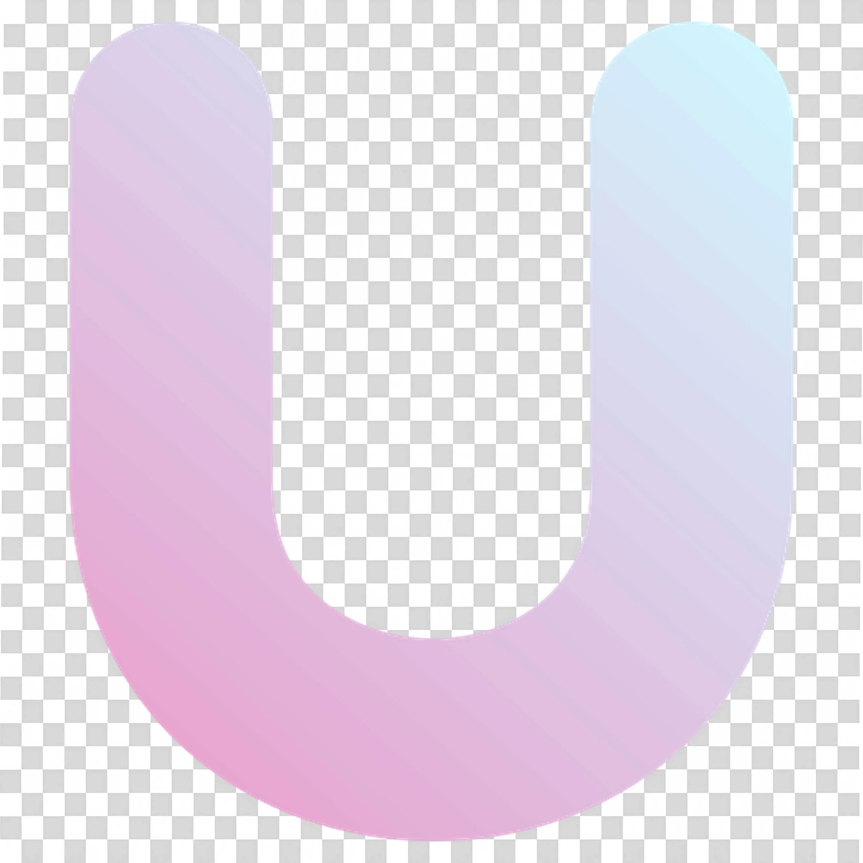 Pastel Gradient Letter U with Soft Blending Colour Tones