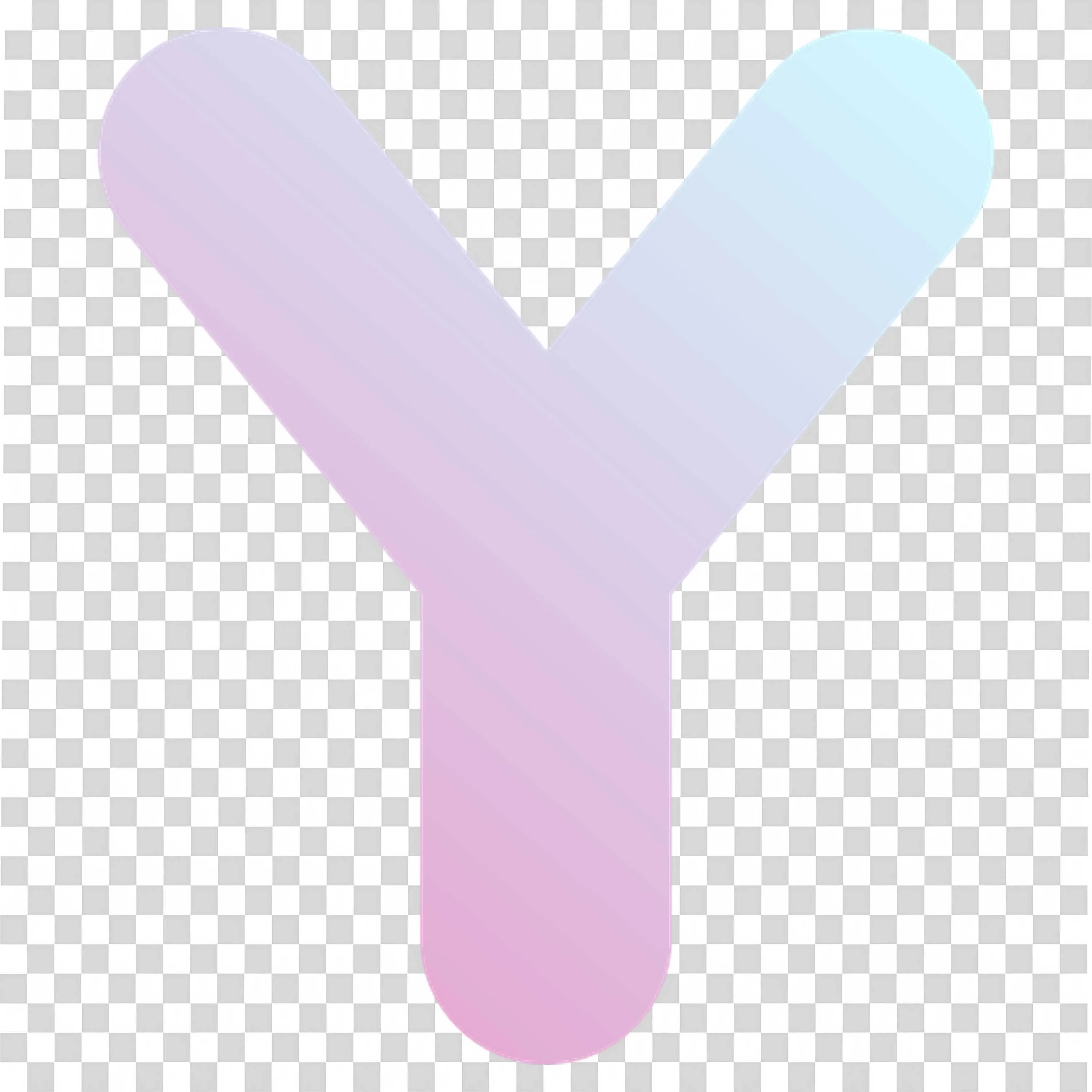 Pastel Gradient Letter Y Design with Smooth Rounded Edges