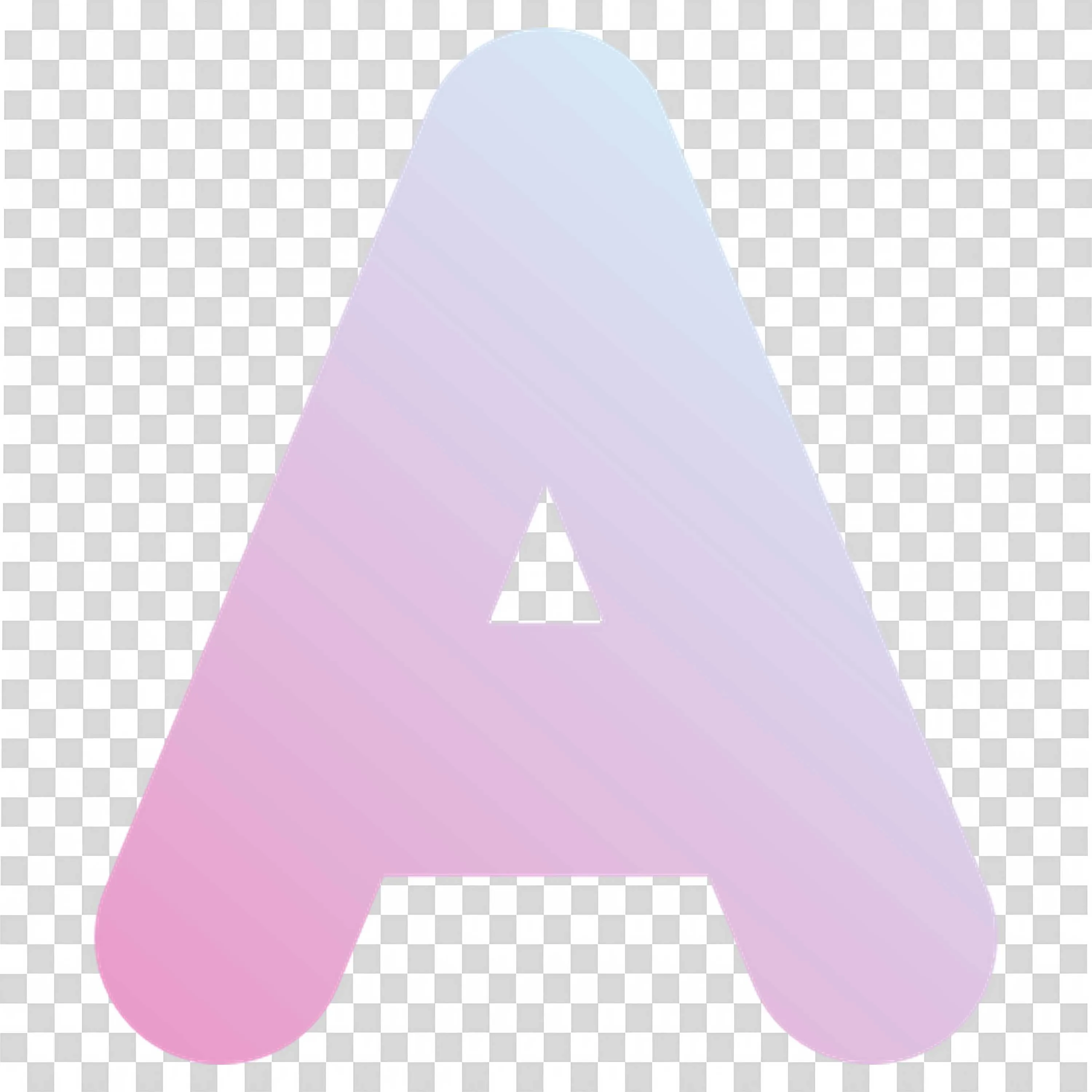 Pastel Letter a with Gradient for Alphabet Learning Png