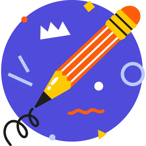 Pencil and scissors representing school art and crafts