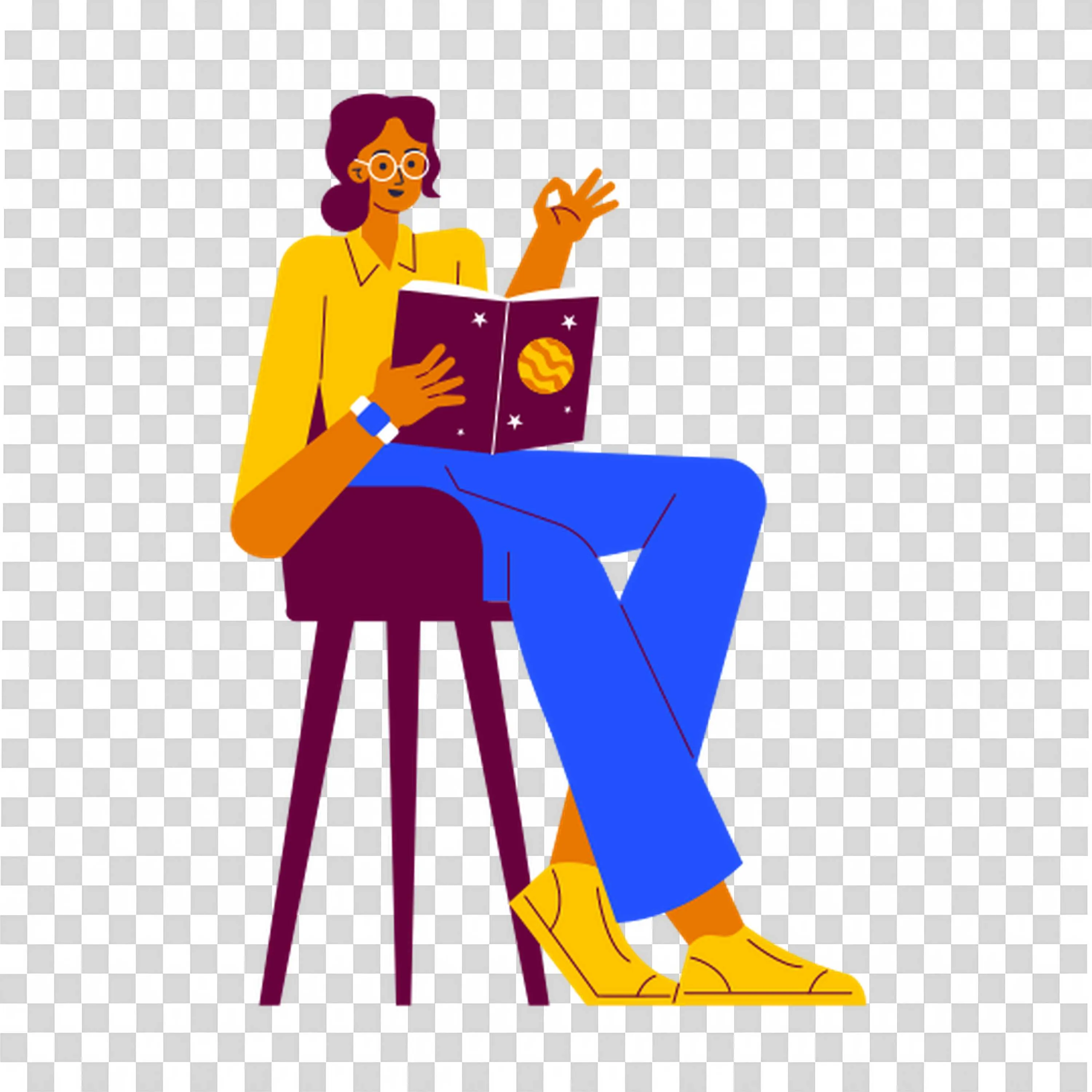 Person Reading a Book Sitting on a Chair in Casual Clothes