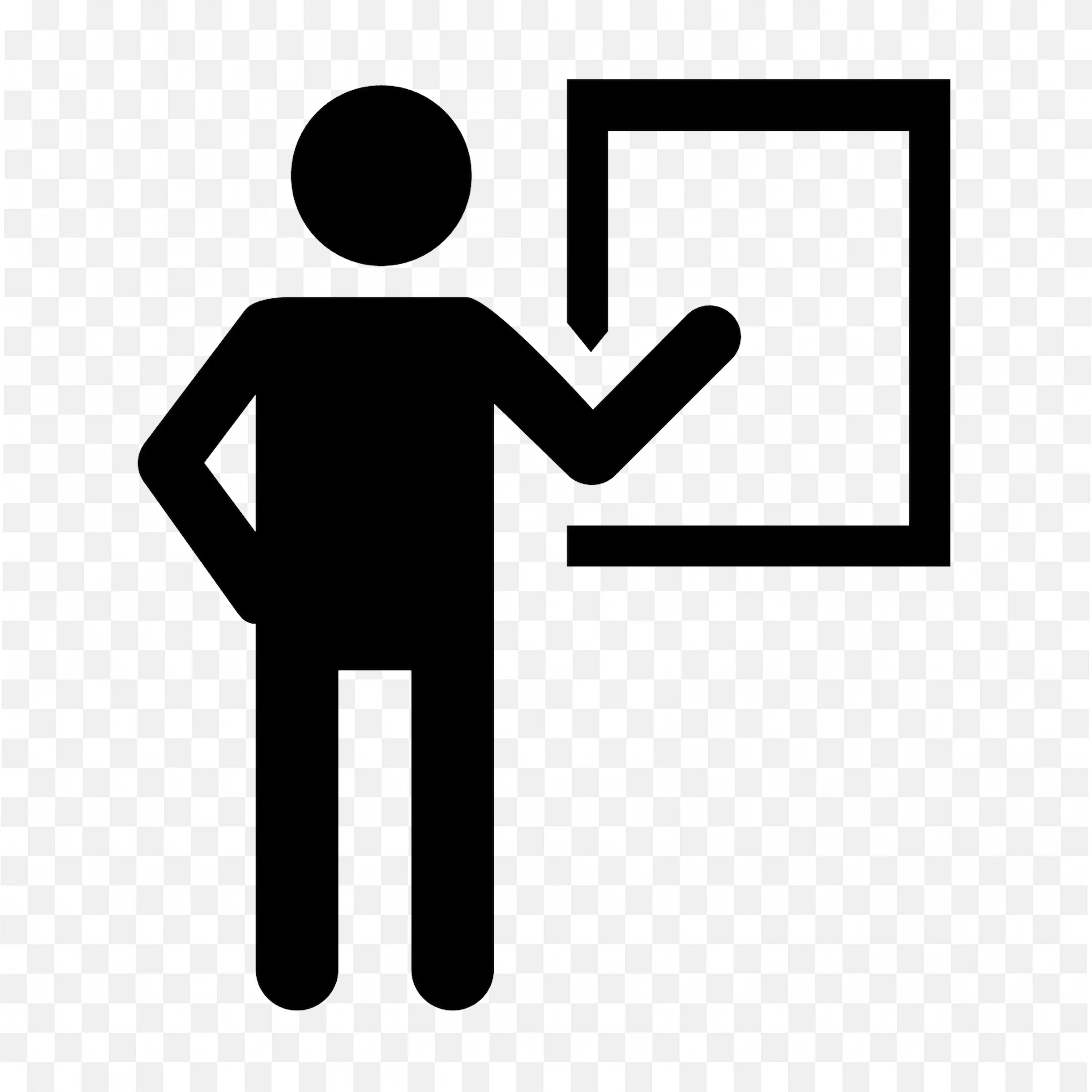 Person is Standing and Giving Presentation Icon PNG Free