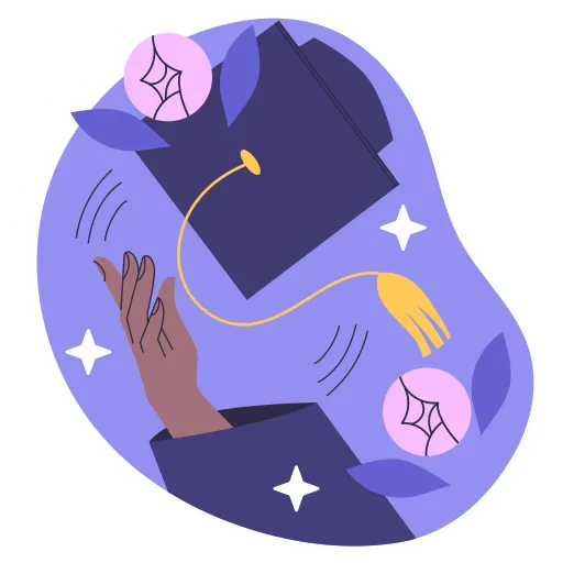 Planet themed book with astronaut girl learning PNG