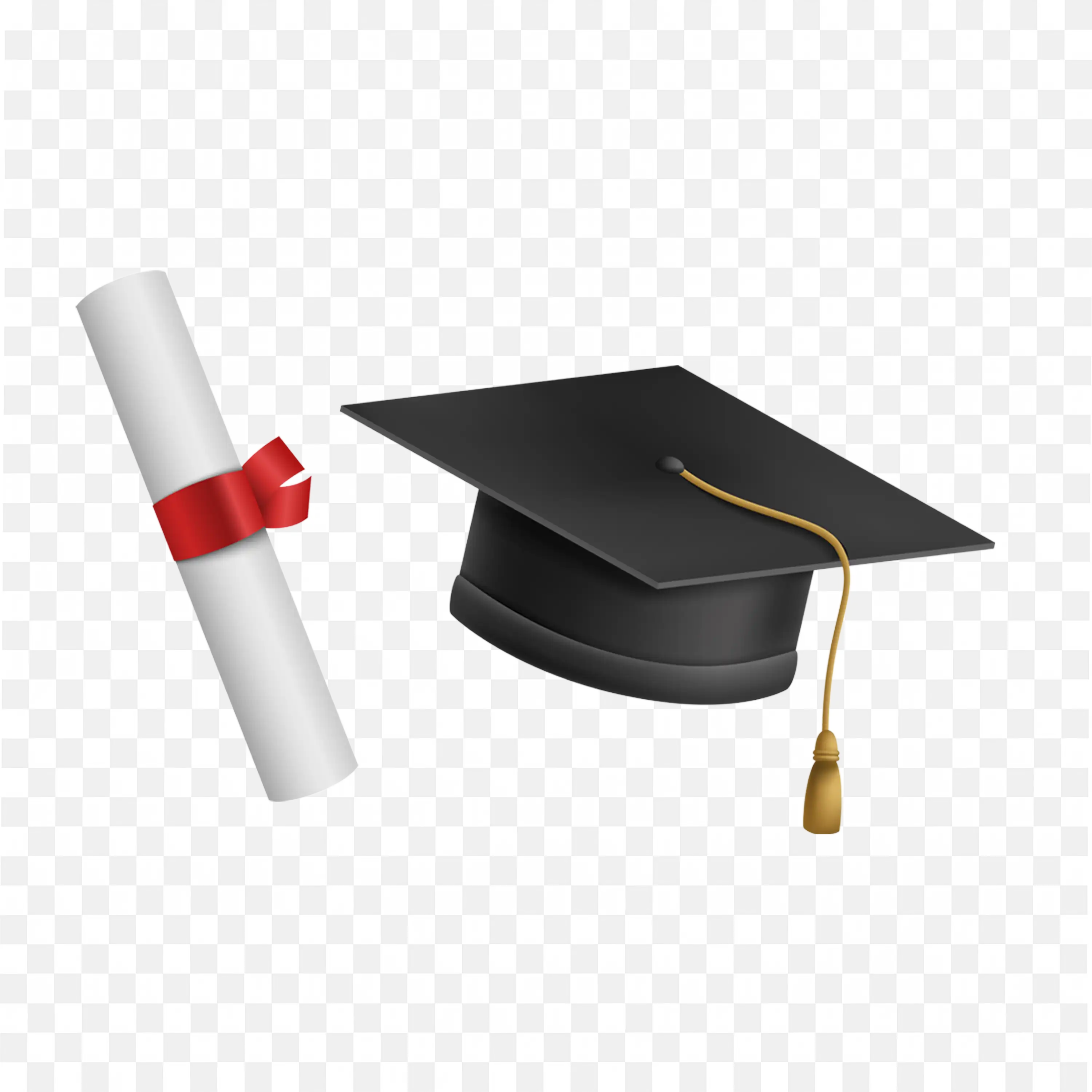 Png Image of Graduation Cap and Diploma Scroll for Free