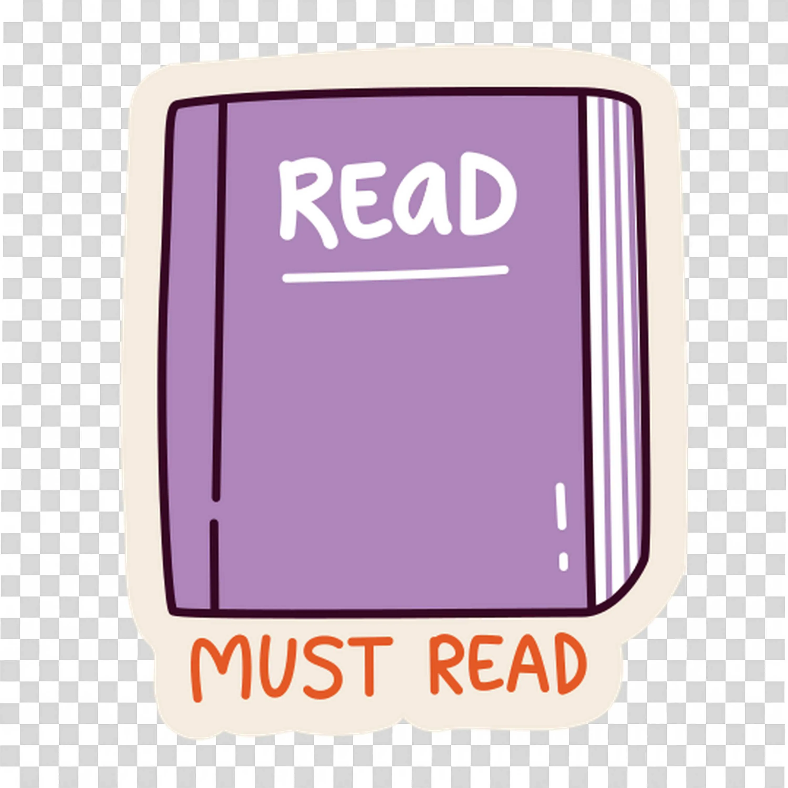 Purple Book with Must Read Text for Important Reading Png