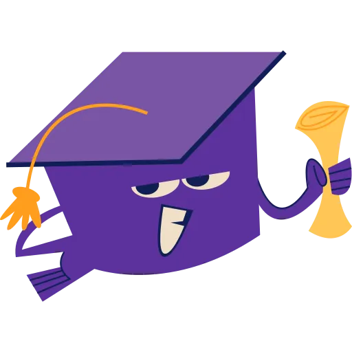 Purple graduation cap symbolizing academic achievement