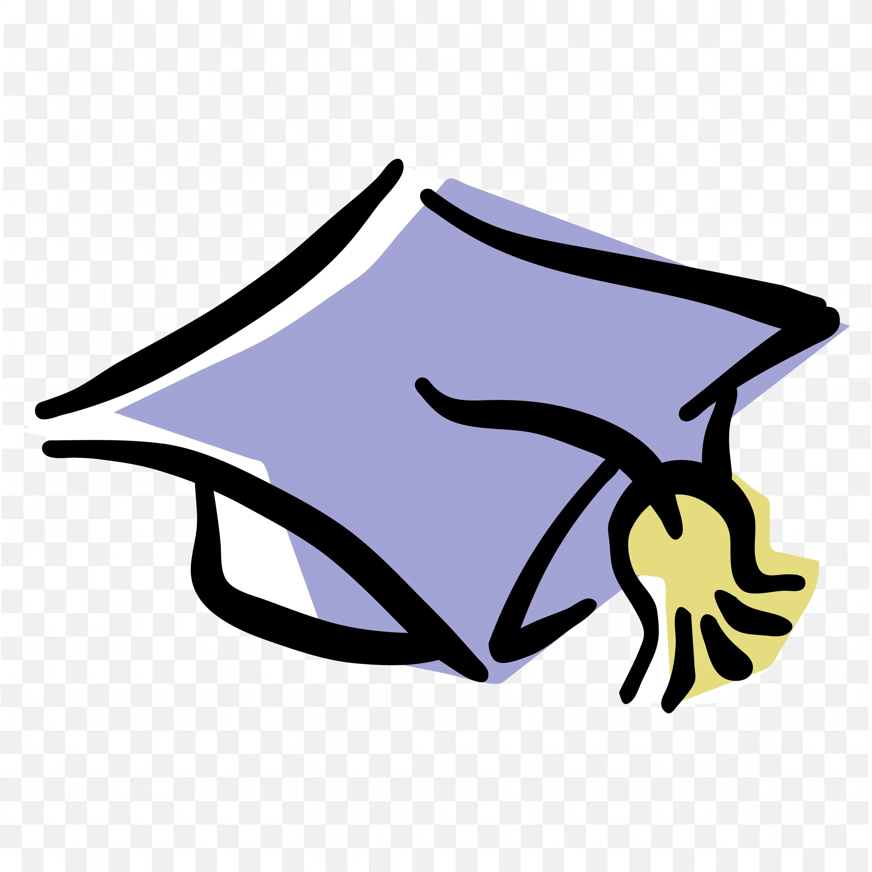 Purple Graduation Cap with Yellow Tassel Clipart PNG Free