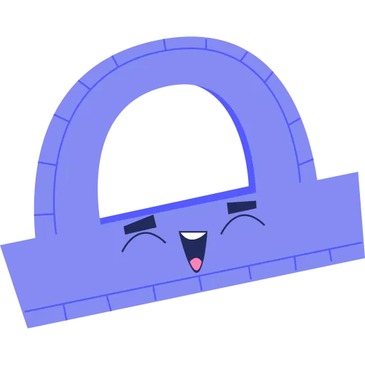 Purple Protractor Illustration for Geometry and Math Class