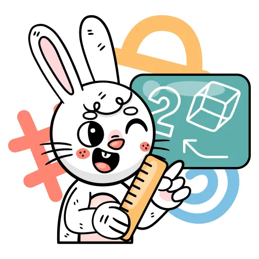 Rabbit at chalkboard teaching a school subject free PNG