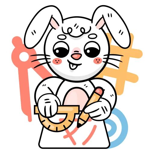 Rabbit smiling and holding school backpack bag free PNG