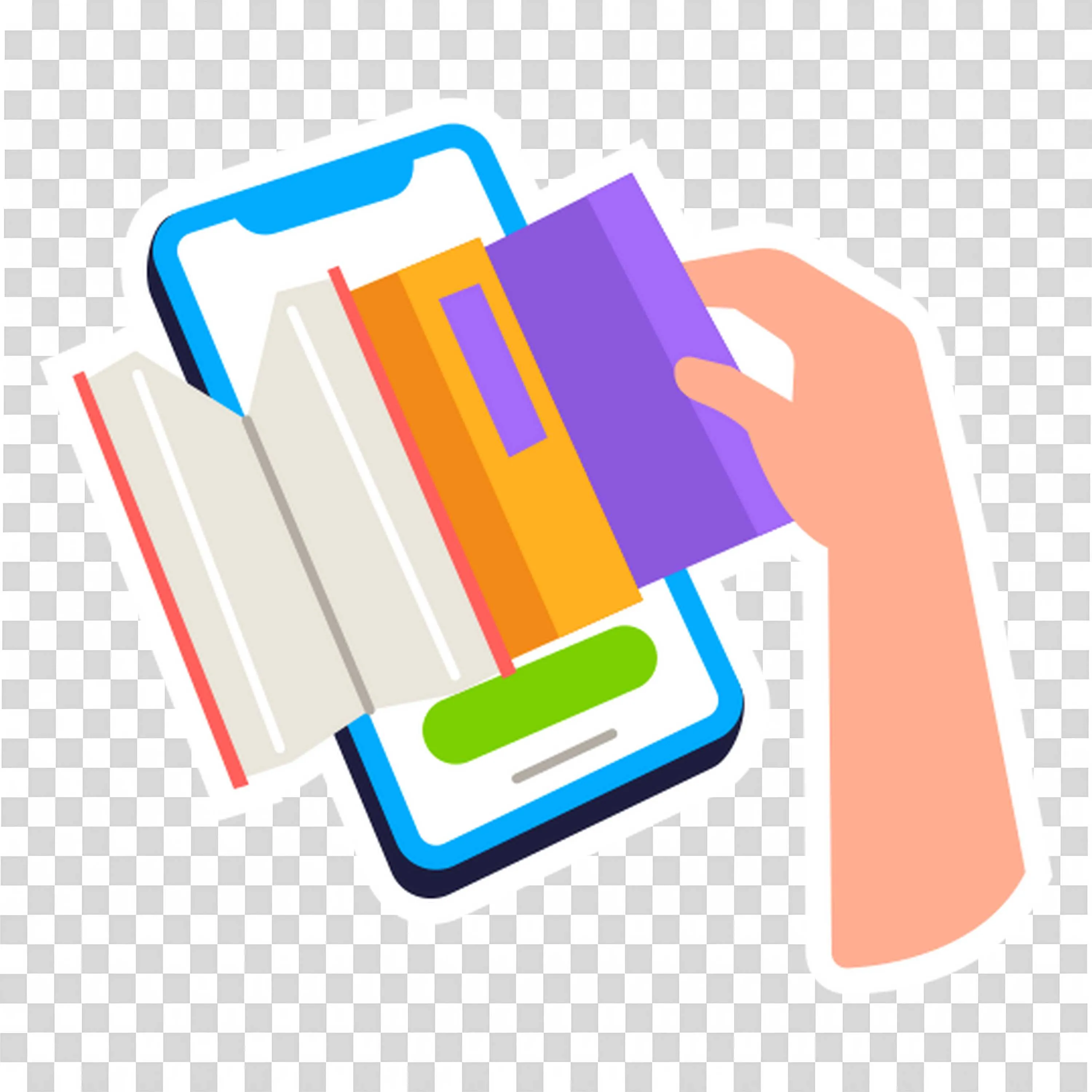 Reading Books on Smartphone Modern Digital Learning App