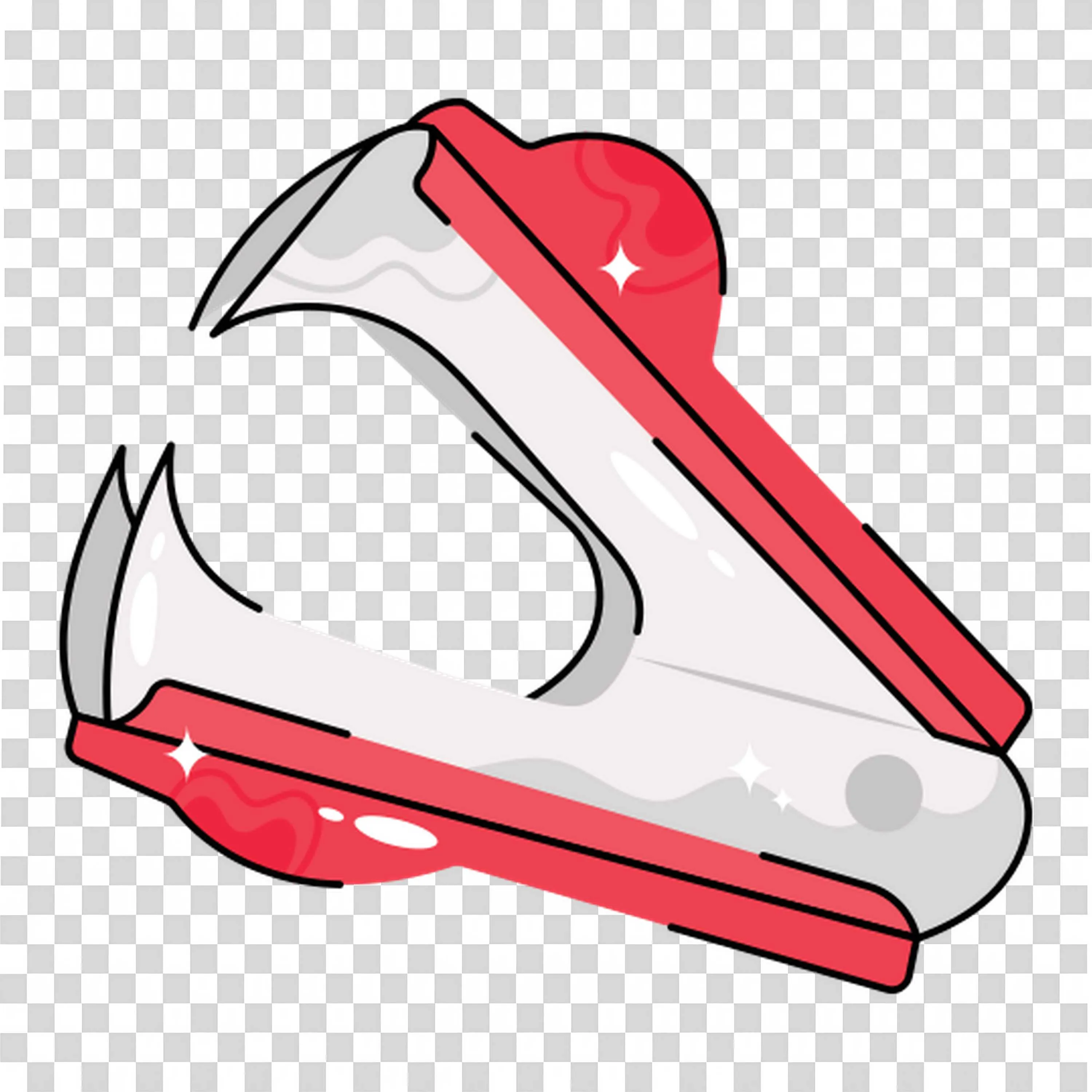Red and Silver Stapler with Shiny Highlights Free PNG Image