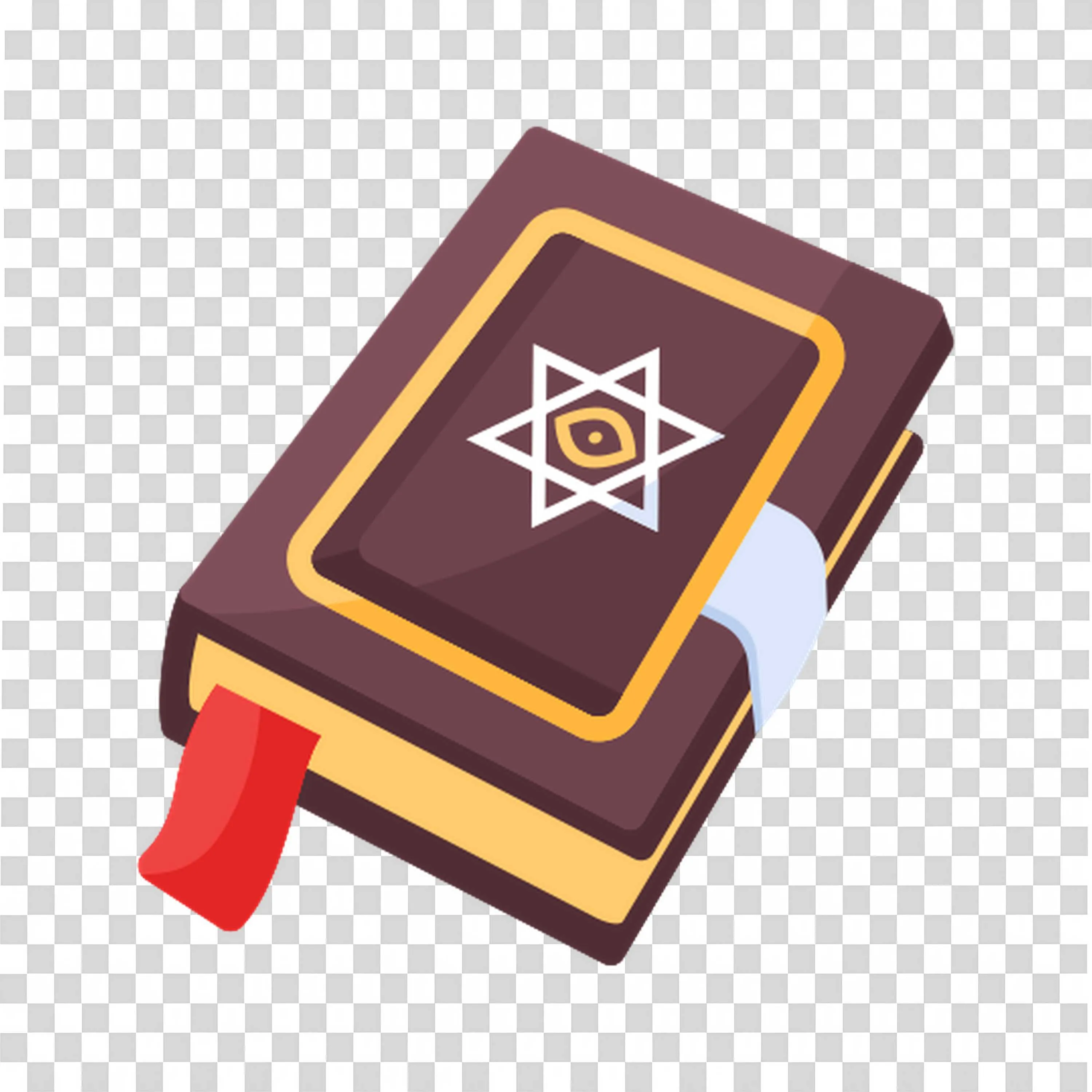 Sacred Book with Star Symbol and Bookmarks in 3D PNG Image