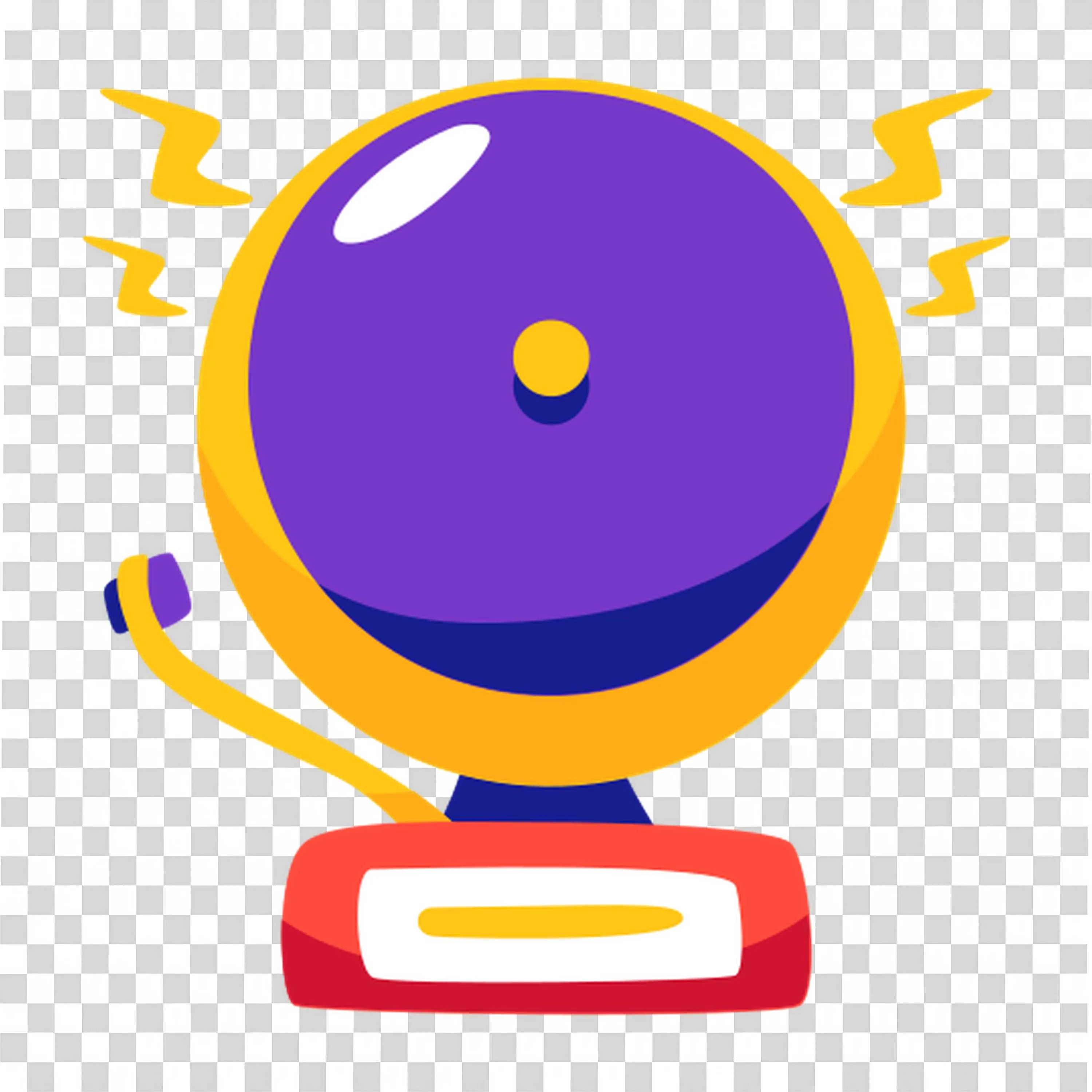 School Bell Ringing in Purple and Yellow Colour PNG Image