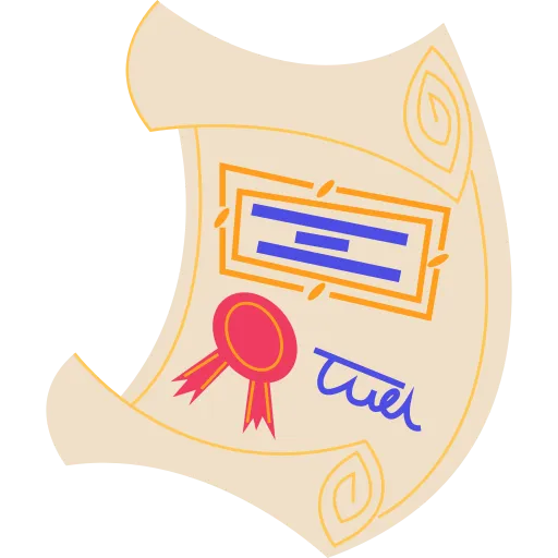 School certificate symbolizing achievement and success