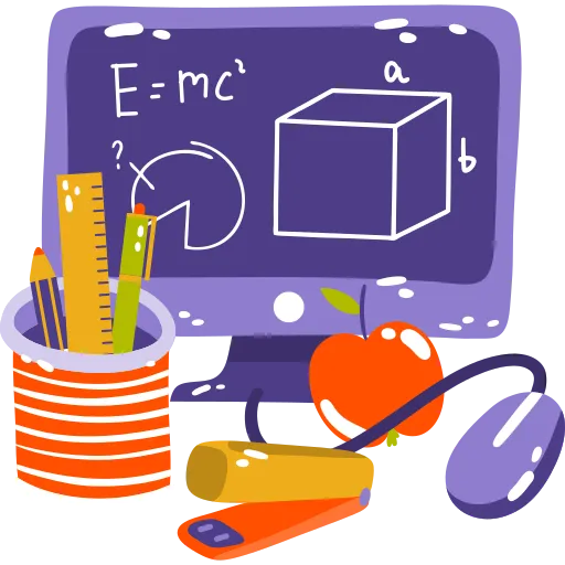 Science and math concepts on chalkboard free PNG download