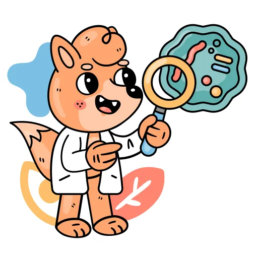Science Fox Character for Learning Chemistry Basics