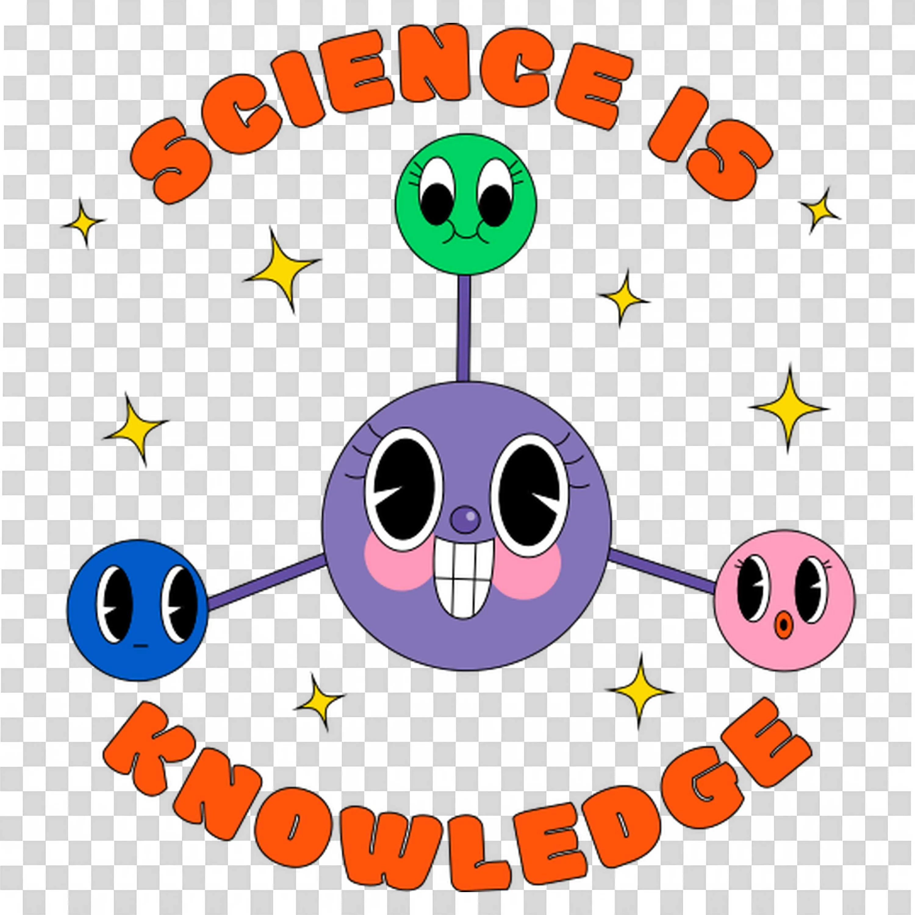 Science Is Knowledge with Colourful Molecular Structure Png