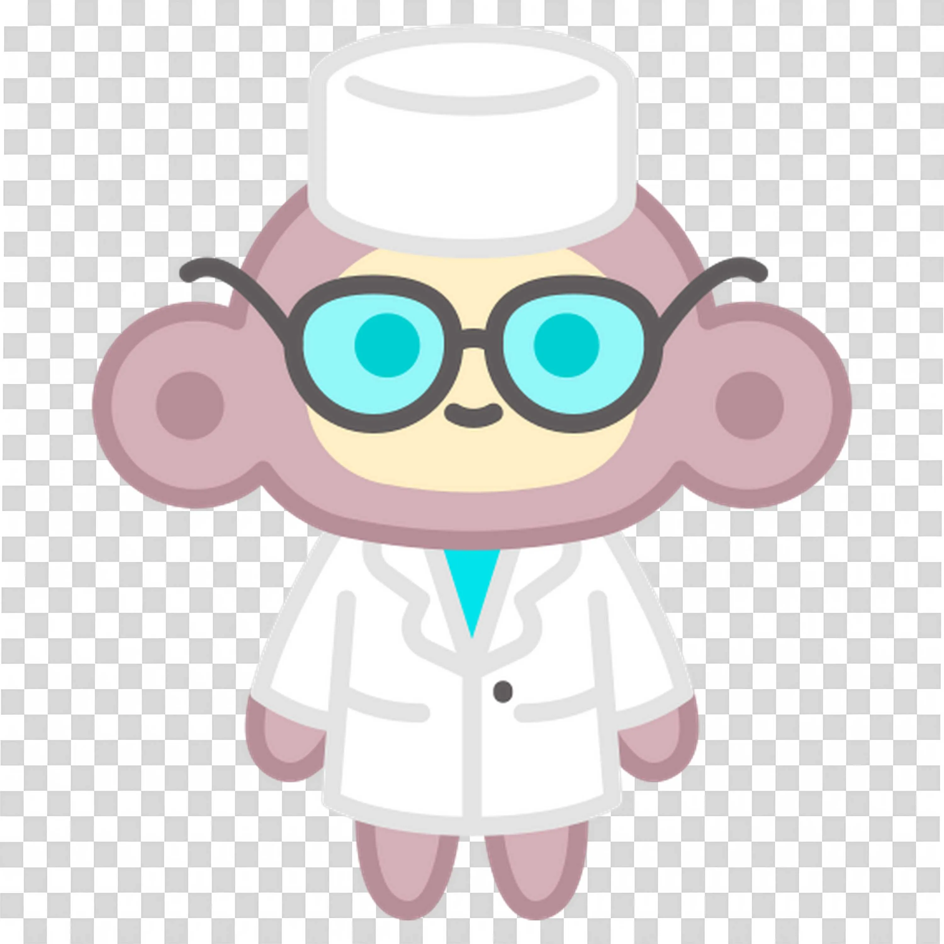 Scientist Monkey in White Coat and Glasses Standing Image