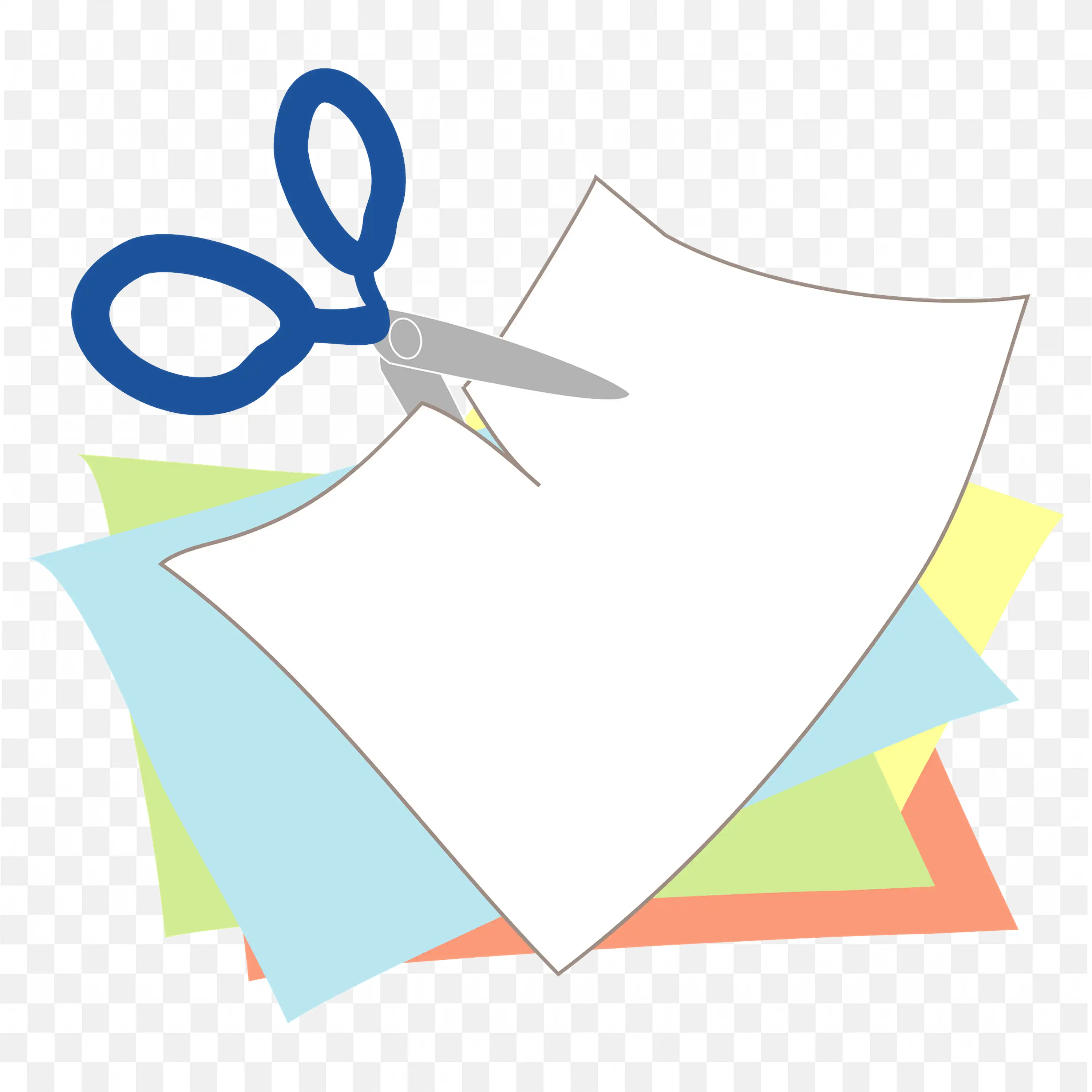 Scissors Cutting the Paper Sheets PNG Image Download
