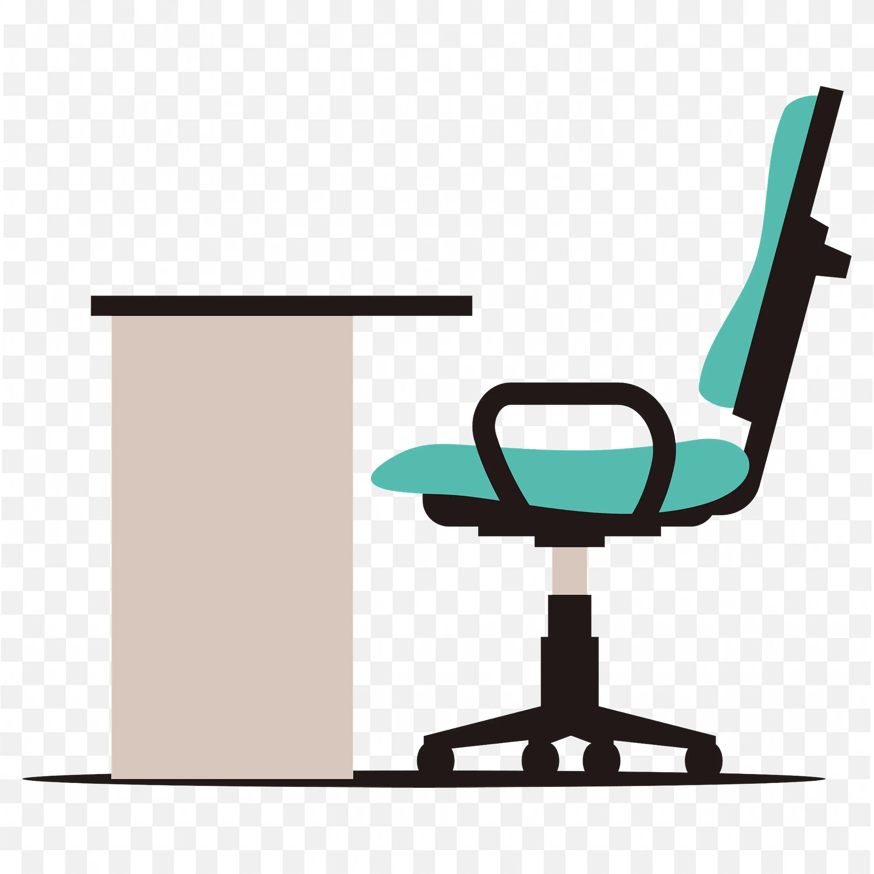 Side View of a Simple Chair and Desk PNG Image Download