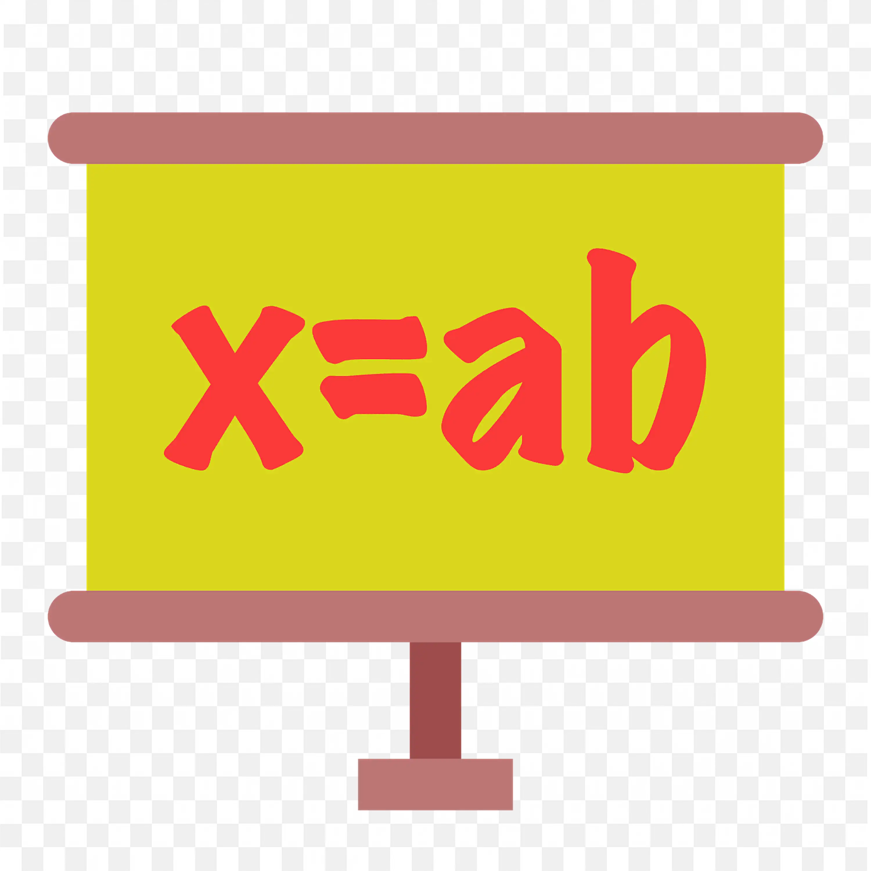Simple Maths Algebra Equation X Equal to AB  Free PNG