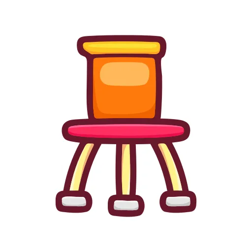 Simple wooden school chair for classroom seating PNG