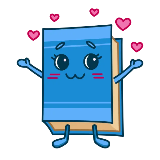 Smiling Book Character for Fun Learning in School PNG