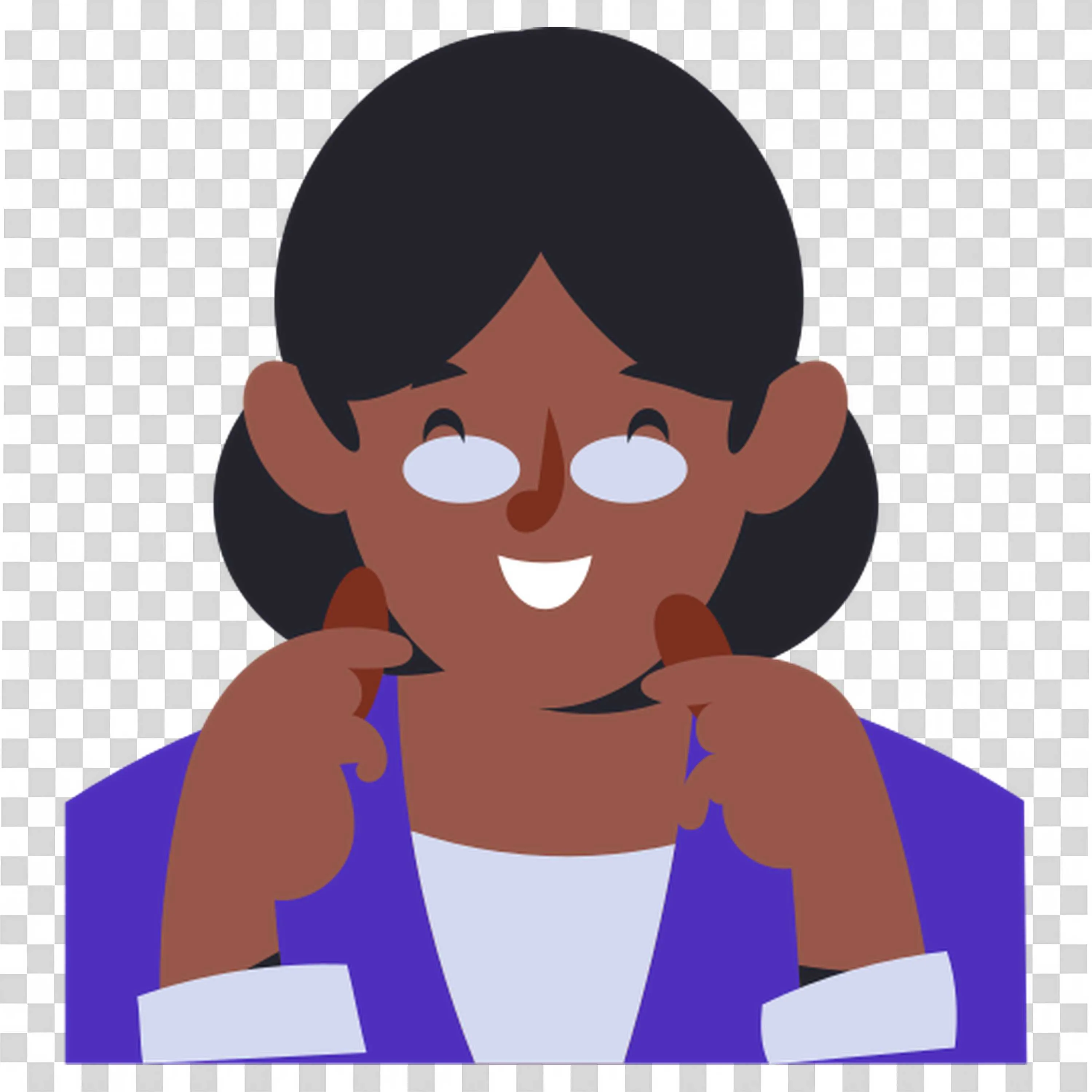 Smiling Cartoon Person with Glasses Illustration Art Png