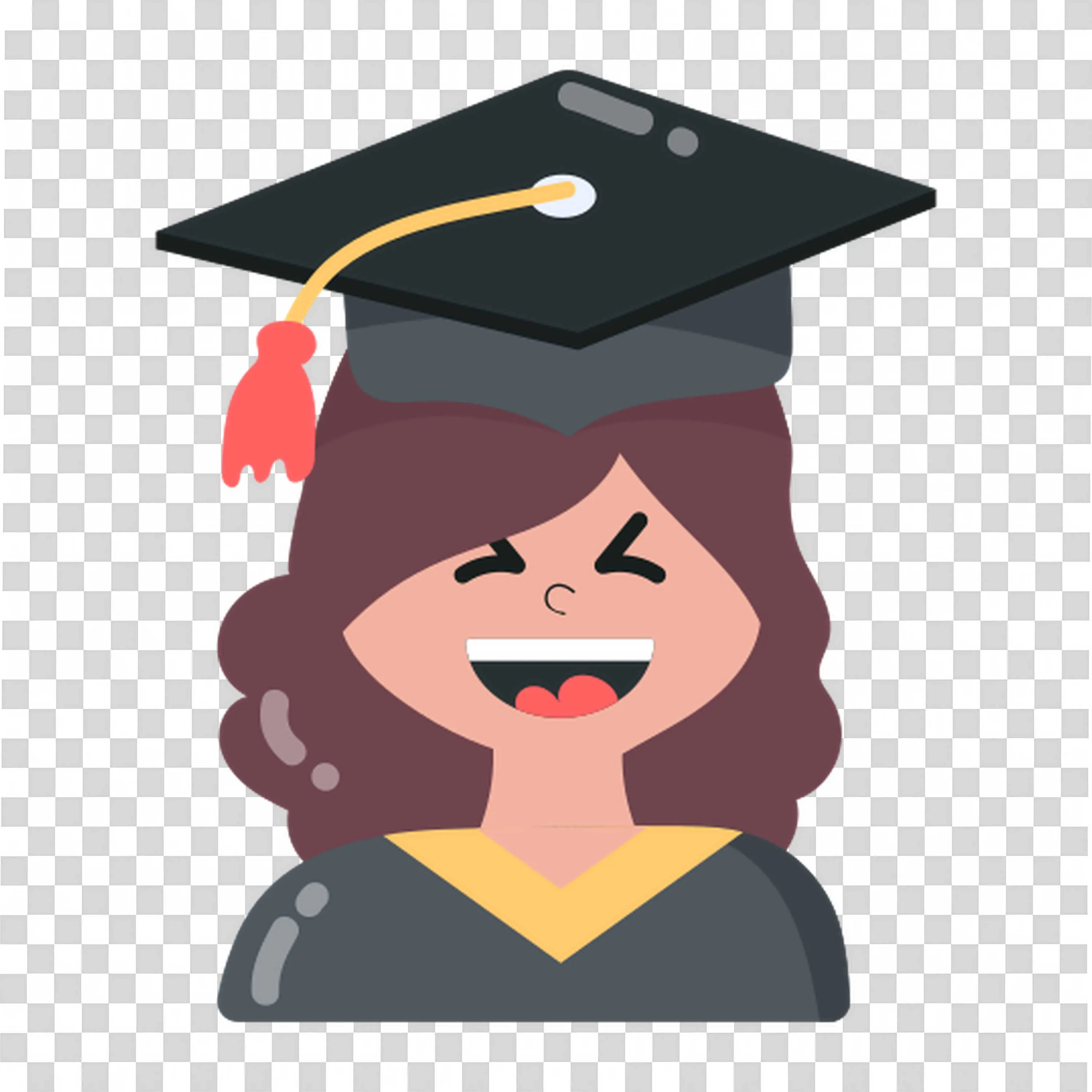 Smiling Graduate Woman Wearing a Graduation Cap and Gown Png
