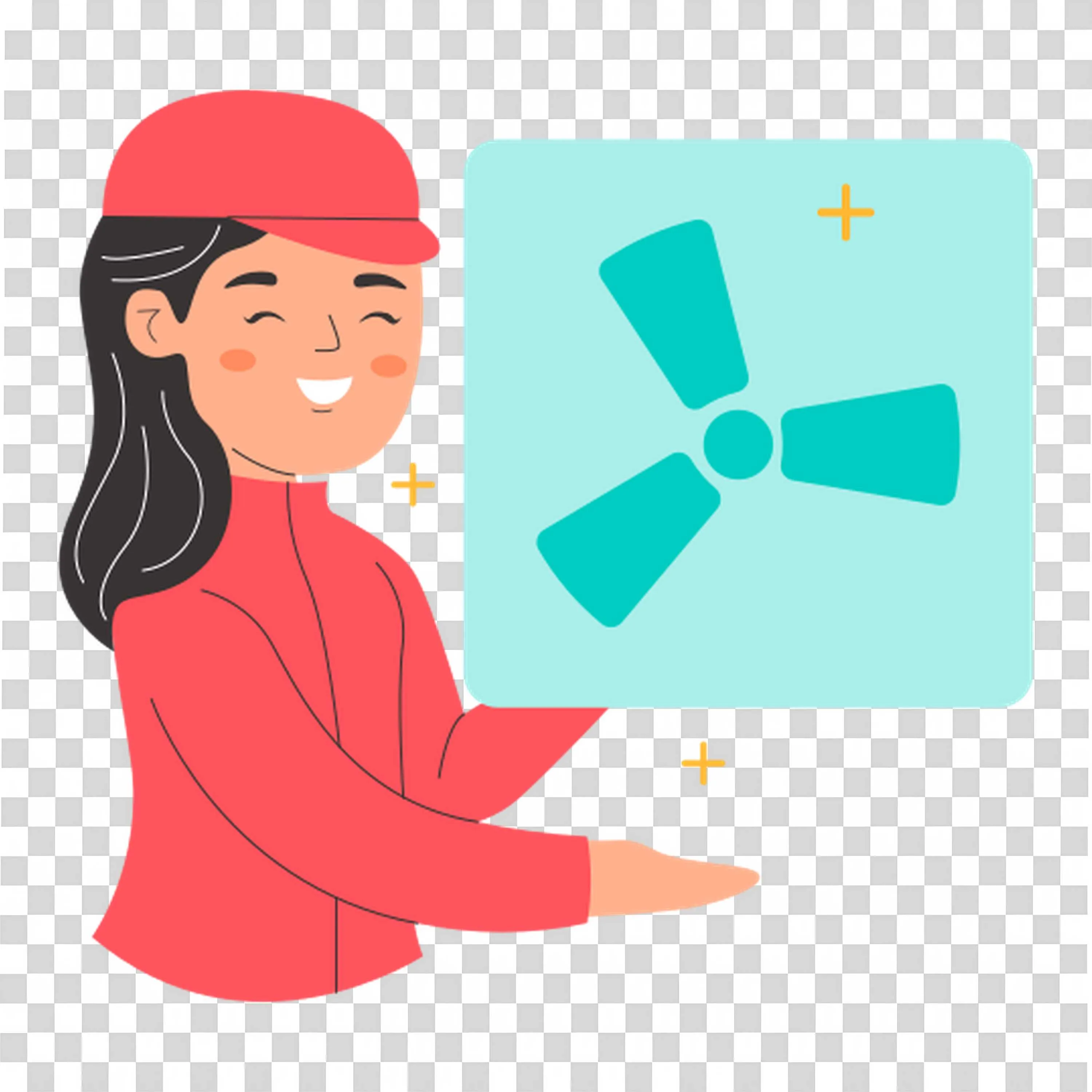 Smiling Person Holding Radiation Symbol Visual Free Png