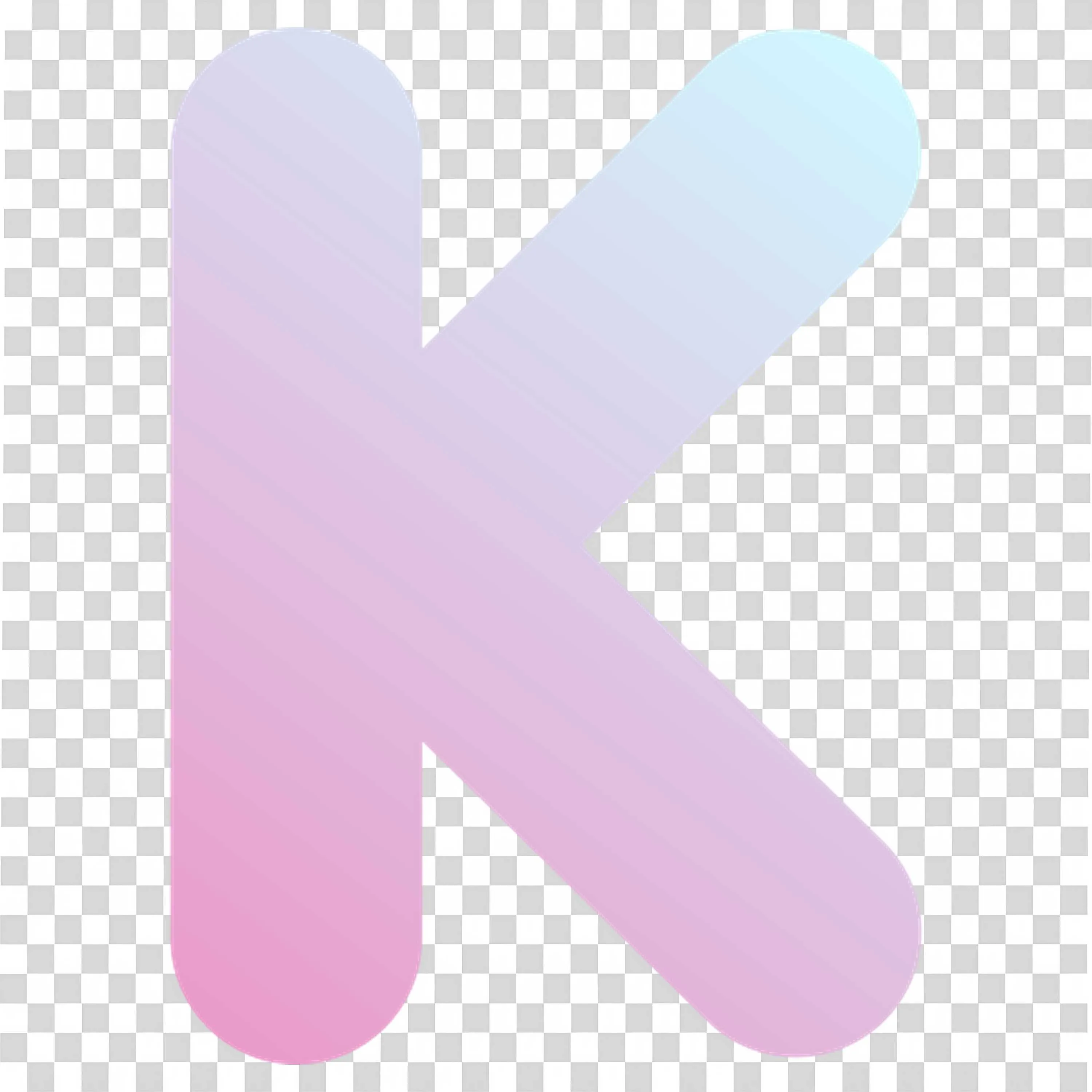Soft Gradient with Pink and Blue Tones Letter K PNG Image