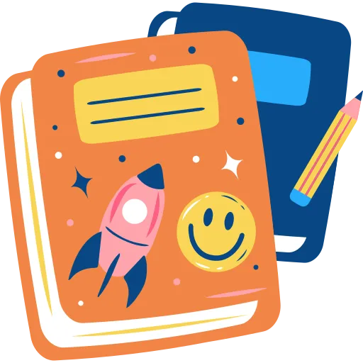 Stack of books and notebooks representing study materials