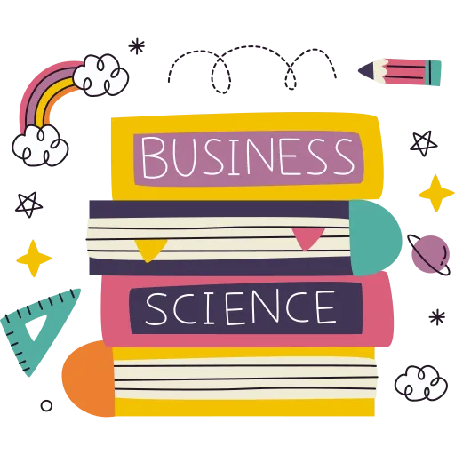 Stack of books for business and science school knowledge
