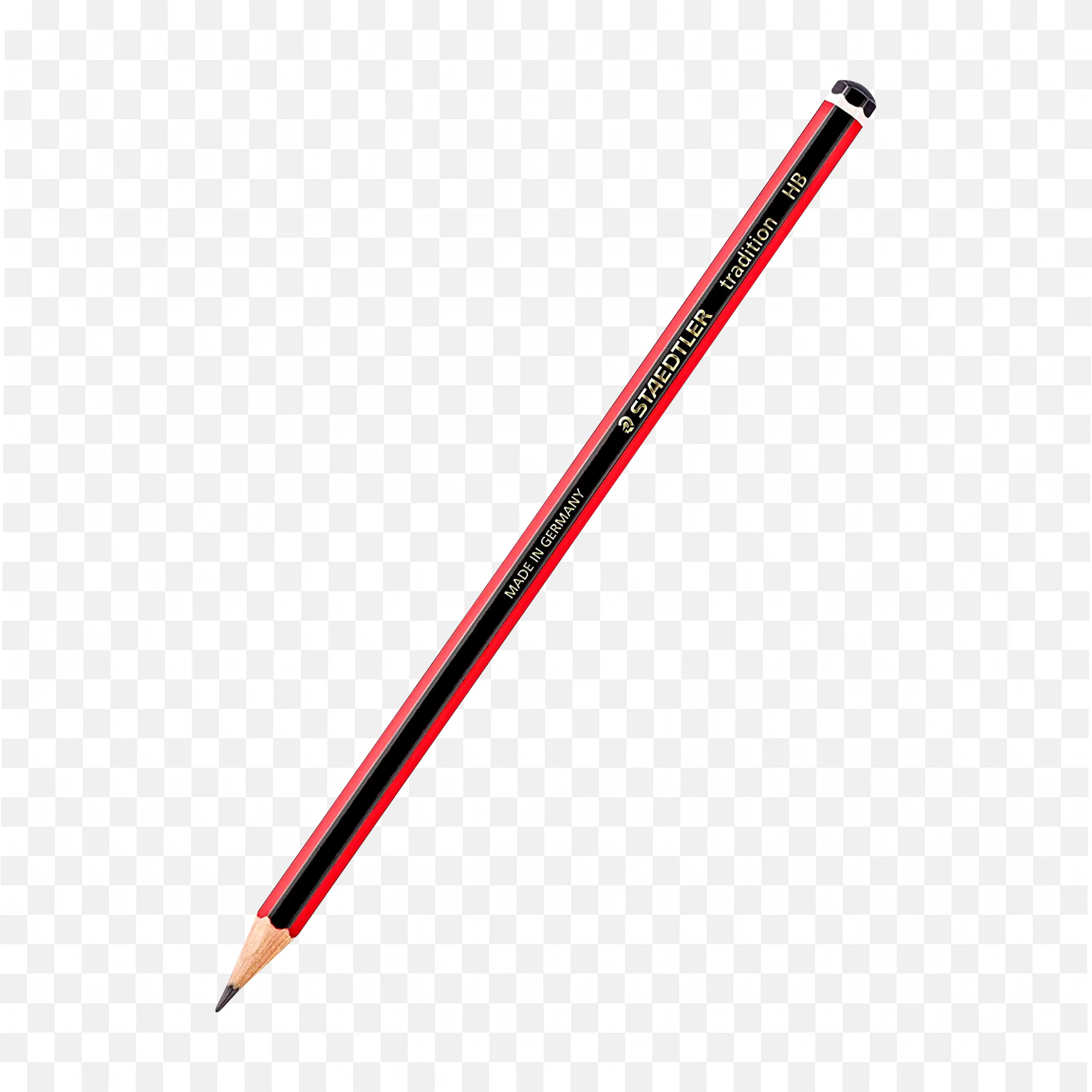 Staedtler Tradition HB Red and Black Wooden Pencil Png