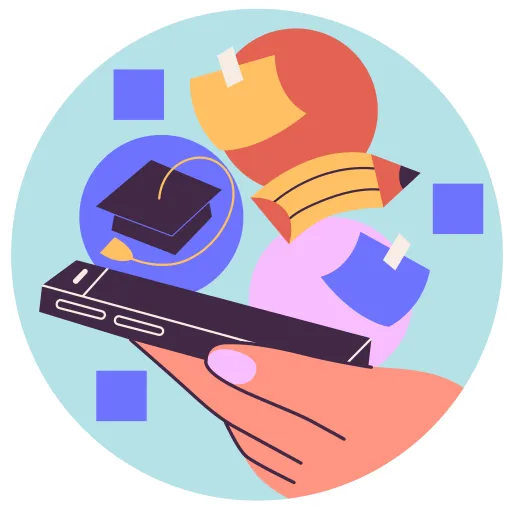 Stamp and Pen Symbolizing Approval for Good Academic Work