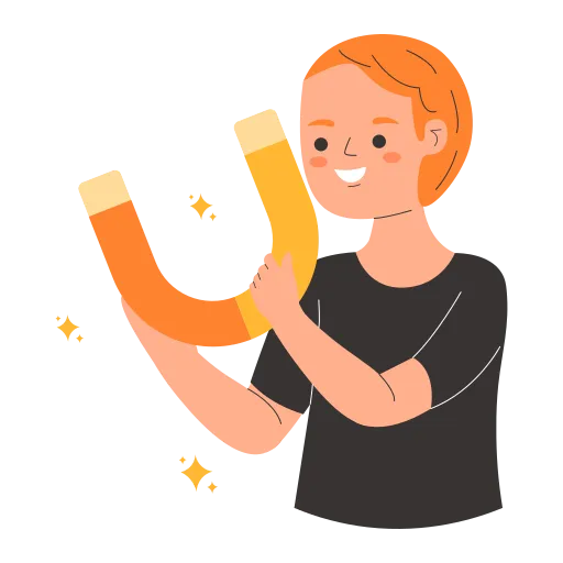 Student attracted to learning with magnet and focus