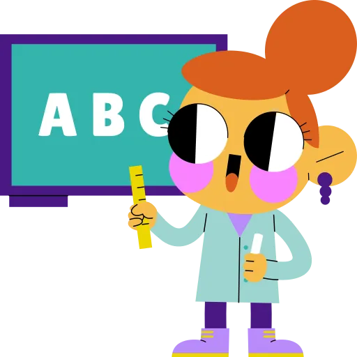 Student pointing at ABC letters on board during school lesson