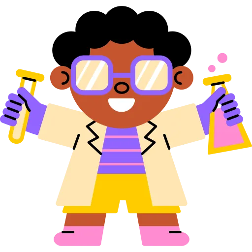 Student Showing Excitement With Science Experiment Tools